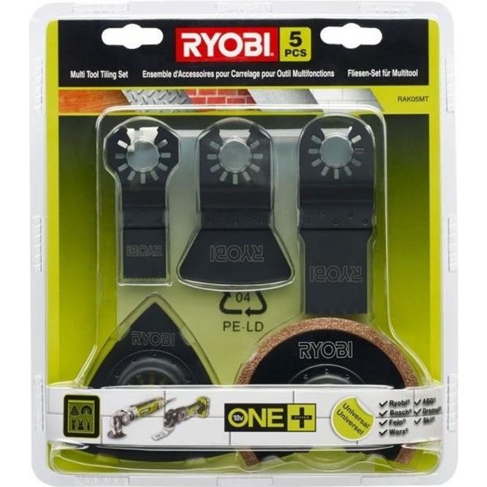 Kit spécial carrelage 5 pièces Ryobi multitool OnePlus RAK05MT