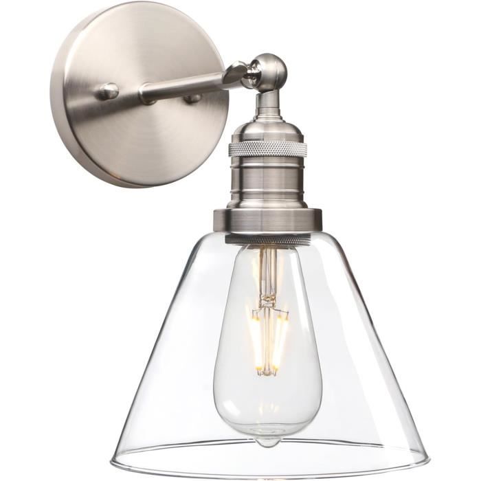Applique Murale Tekled – Cône Or Ambré – E27 Avec Interrupteur – 190 X 135 Mm
