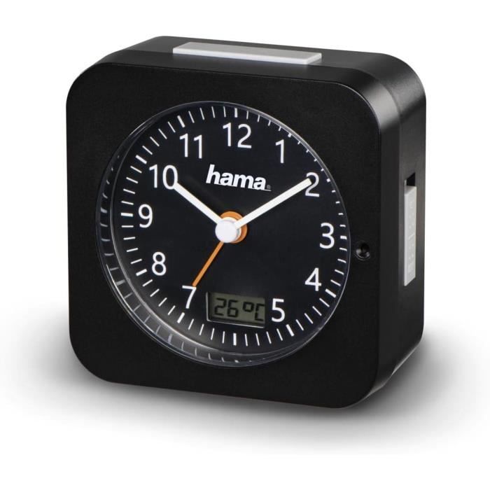 Réveil Analogique Radio-piloté Avec Snooze Et Aiguilles Lumineuses | Dimensions 9.6x6.56x10.4 Cm | Design Compact Et Pratique