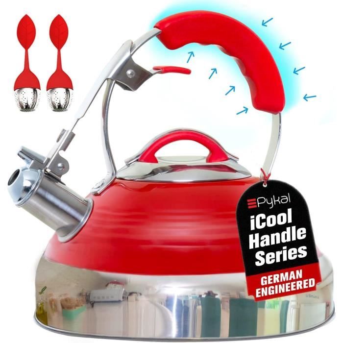Bouilloire Sifflante 2 L En Inox - Pour Thé Et Café Sur Gaz, Induction Ou électrique