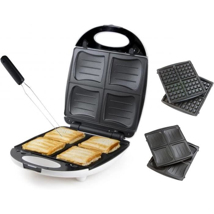 Appareil À Sandwich 6 En1, Gaufrier, Grill, Revêtement Anti-Adhésif