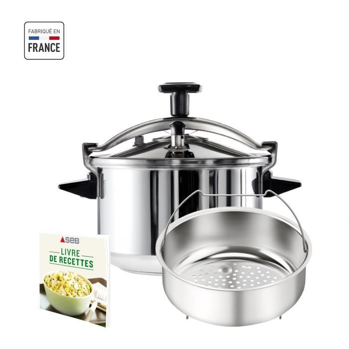 SEB P0531700 Cocotte-minute 12 L, 8/12 personnes, Autocuiseur inox, Tous feux dont induction, Fabriq