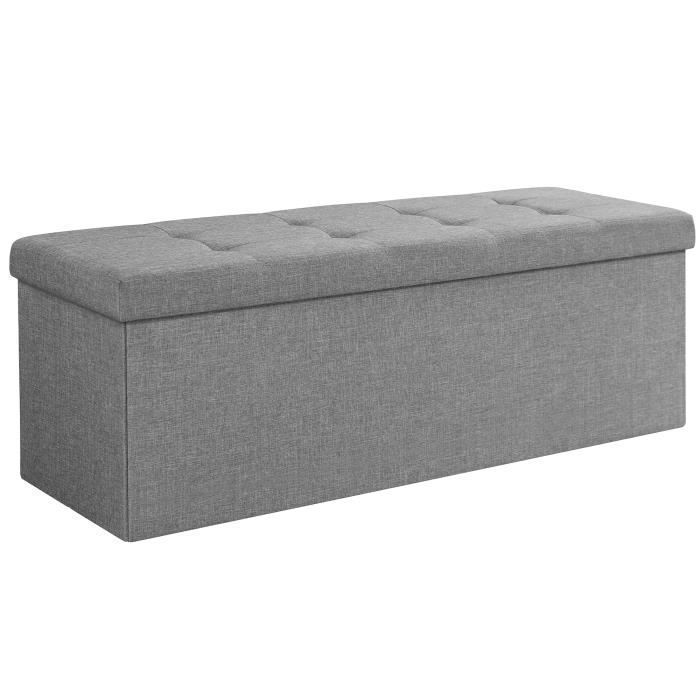 Banc de Rangement 38 x 110 x 38 cm Charge jusquà 300 kg Gris Clair