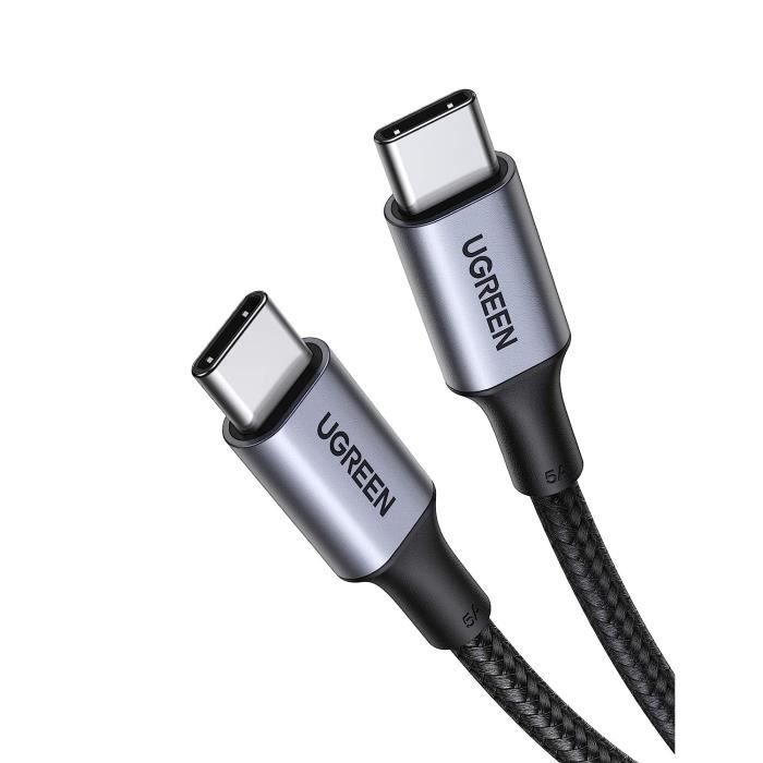 Câble USB-C Vers USB-C 1,5m 140W Nylon Tressé – PD3.1 Rapide, IPhone 16, MacBook, Galaxy S24