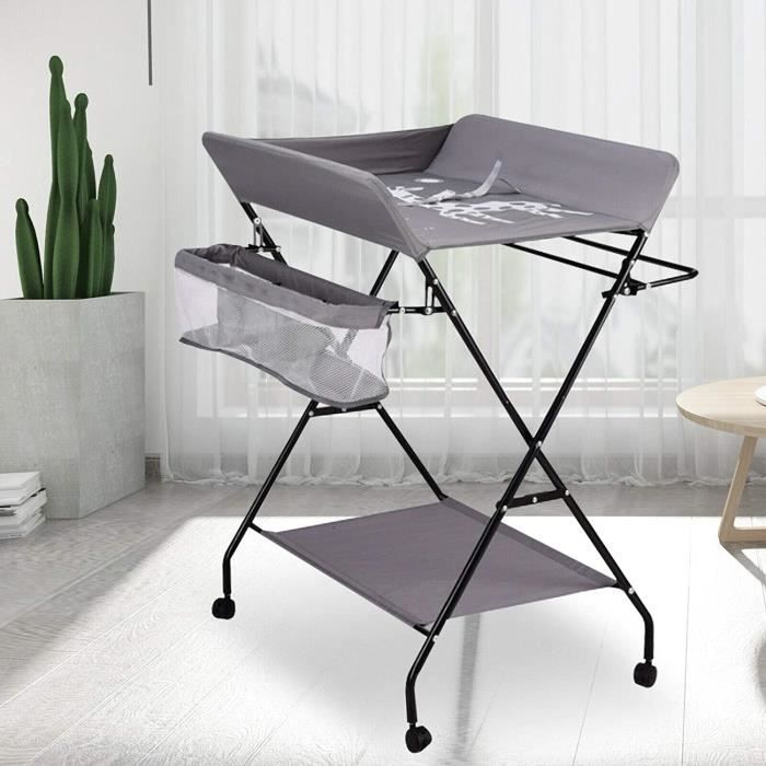 Table à langer pliable pour bébé - Commode à langer avec ceinture de sécurité - Combinaison avec