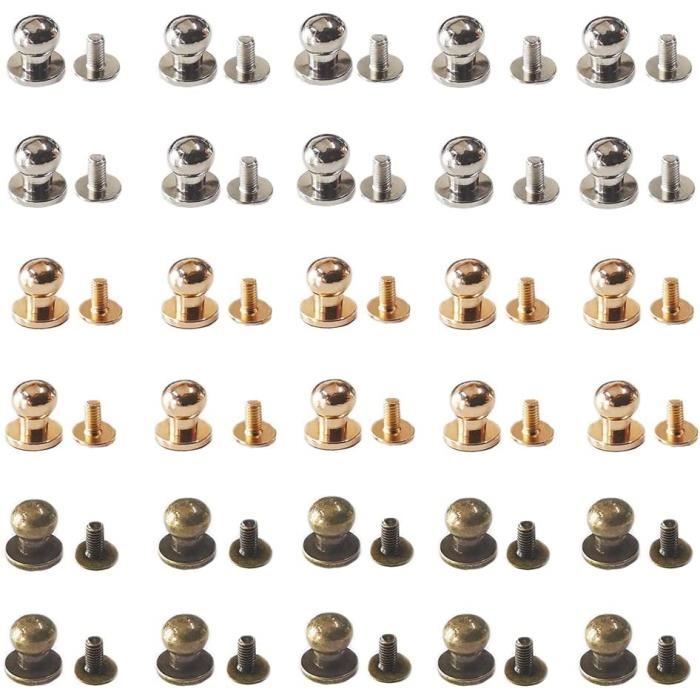Kit 240 Rivets Cuir Vordpe | Rivets 6 Mm & 8 Mm 4 Couleurs + Pince | Pour Chaussures, Sacs, Jeans, Bracelets, Bricolage Cuir