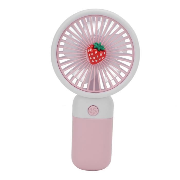Ventilateur portable - Look - Mini ventilateur fraise - USB rechargeable - Léger - Base séparée - Tbest