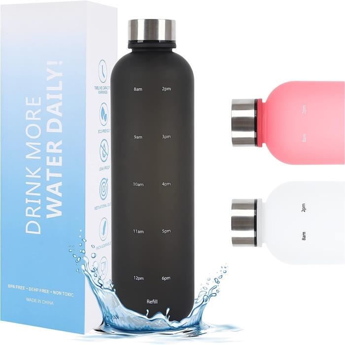 Bouteille D'eau Réutilisable 1L Sans BPA – Large Goulot, Pour Sport Et Voyage