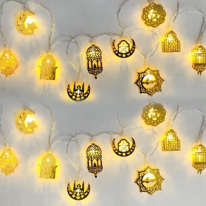 Décorations Ramadan – Bannière « Ramadan Kareem » Et Guirlande Lune/étoile Paillettes Bleues - 10