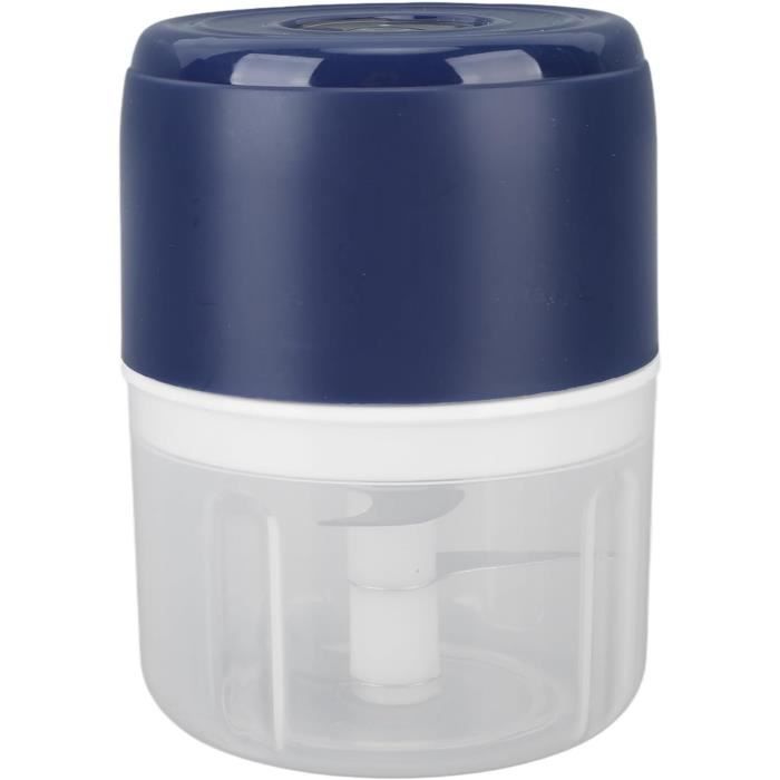 Mini Hachoir électrique USB 350 Ml - Pour Ail, Oignon, Herbes, 2 Lames Inox, Batterie 1200 MAh, One-touch