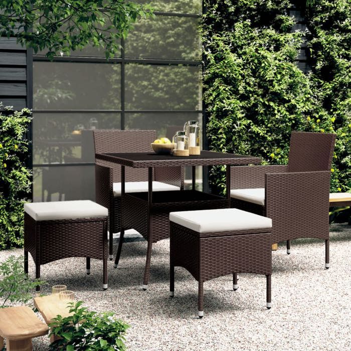 vidaXL Mobilier de Salle à Manger de Jardin 5 pcs Mobilier à Dîner de Terrasse Table et Chaises de Repas Salon de Jardin 3058331