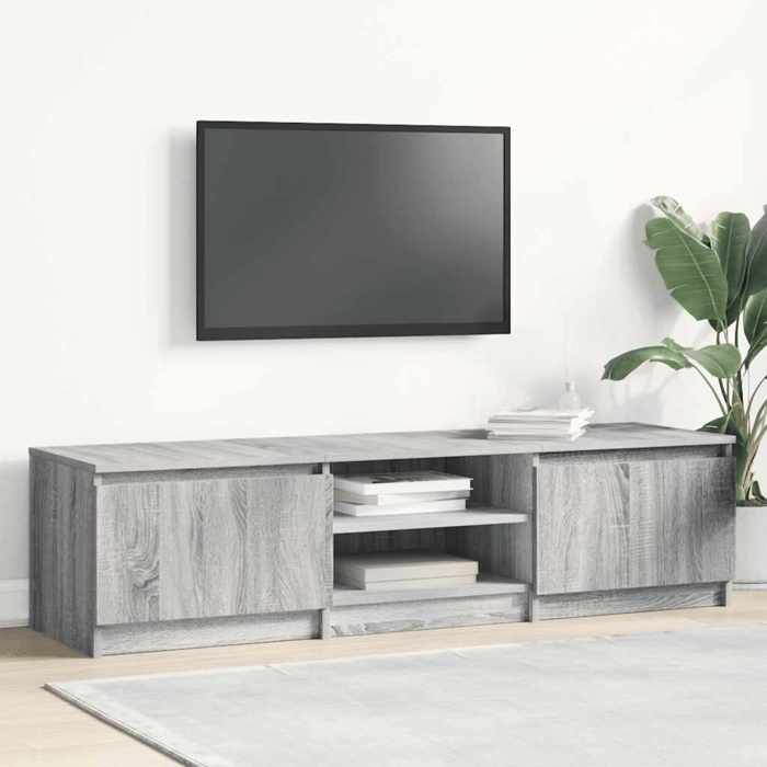 vidaXL Meuble TV Sonoma gris 140x40x355 cm Bois dingénierie 815358