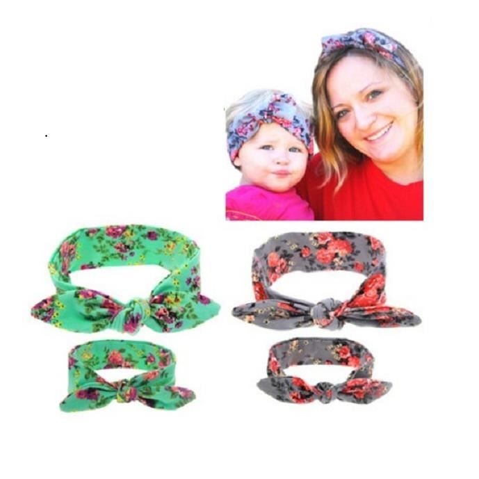Volibear 2 Sets Bebe Mignon Impression Bandeau Bricolage Oreilles De Lapin Cheveux Serre Tete Fille Headband Pour Maman Et Bebe Cdiscount Au Quotidien