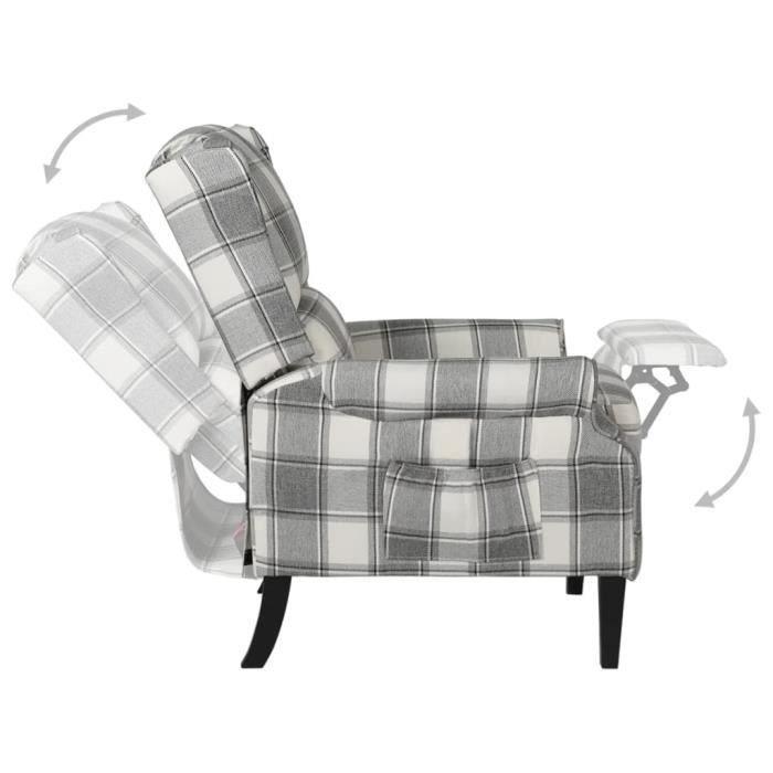 hua - fauteuils - fauteuil inclinable gris blanc tissu - yosoo - dx16926
