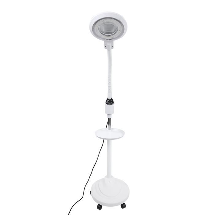 Lampe Loupe Cosmétique à LED MINUS ONE Sur Trépied Roulant - Grossissement 5X/8X - Diamètre 235 Mm - 24 W - Pour Esthéticienne, Onglerie, Dentiste