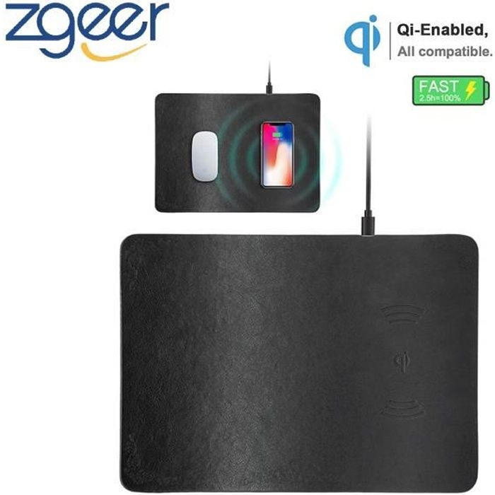 Tapis de souris avec Chargeur sans fil à induction Qi intégré pour