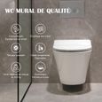 HOROW WC mural suspendu avec couvercle de toilette avec système d'abaissement automatique – Chasse superspin monotrou-1