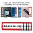 4pcs 18650 Li-ion 3800mAh Capacité 3.7V Batterie rechargeable Rouge-1