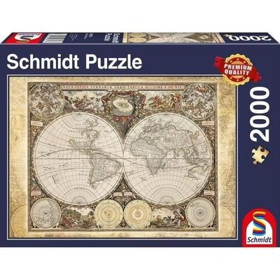 Puzzle Schmidt 6000 Pièces – Carte Du Monde Historique, Neuf Sous Blister