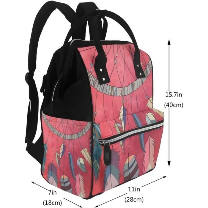 Sac à Langer Panda Sac à Dos Unisexe – Grande Capacité, Imperméable, Noir – Idéal Maman Papa