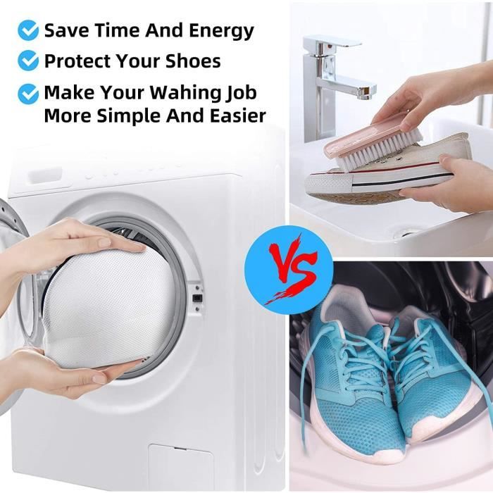 Sacs De Lavage Pour Machine à Laver - Housse Protectrice Anti-Frottement Avec Fermeture Éclair - Pour Chaussures Et Linge Délicat - 2
