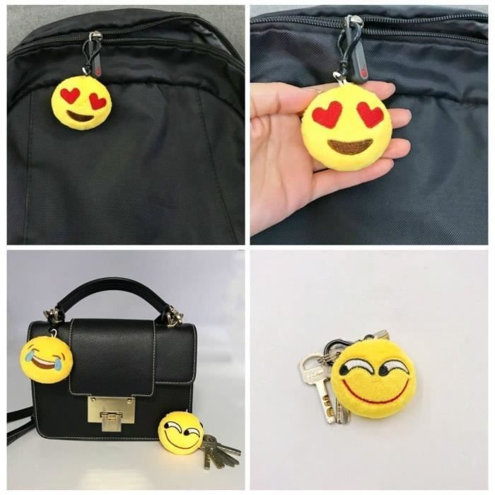 Porte-clés cadeau : emoji smiley visage triste émoticône geek