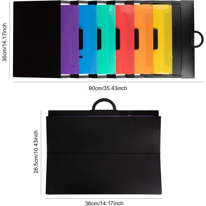 Porte-documents Magnétique 2 Poches – Support Mural Sans Perçage, Aimant Puissant Pour Frigo, Tableau Métallique