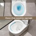 HOROW WC mural suspendu avec couvercle de toilette avec système d'abaissement automatique – Chasse superspin monotrou-2