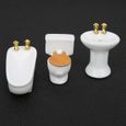 EJ.life Baignoire de maison de poupée 1/24 1/24 Dollhouse Miniature Ensemble de salle de bain Simulation Kit de lavabo de toilette-2