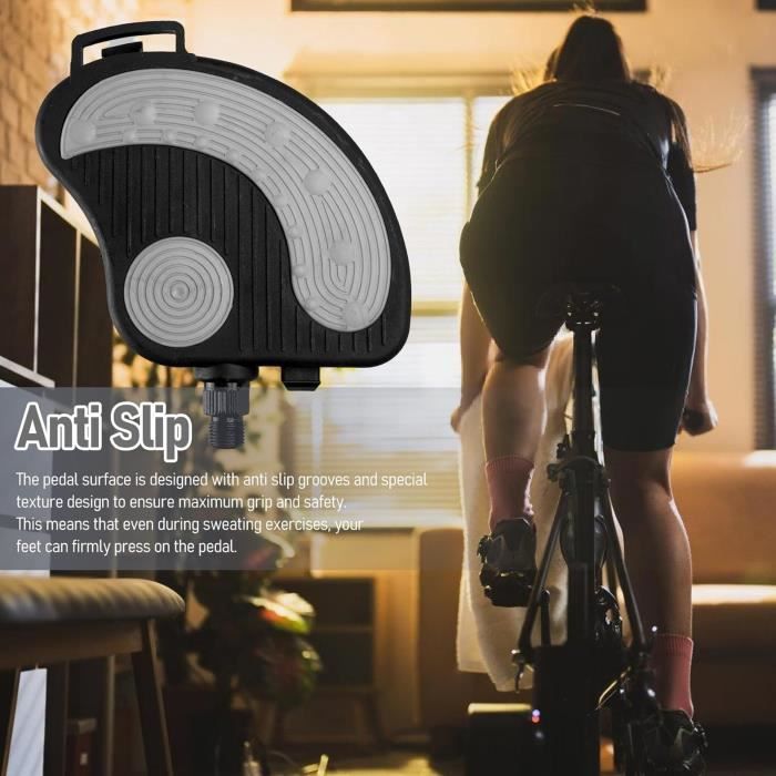 Pédales Elliptiques De Remplacement Pour Vélo D'appartement - 39,5 X 16 Cm, Espacement 180 Mm | Antidérapantes, Légères, Noir/gris