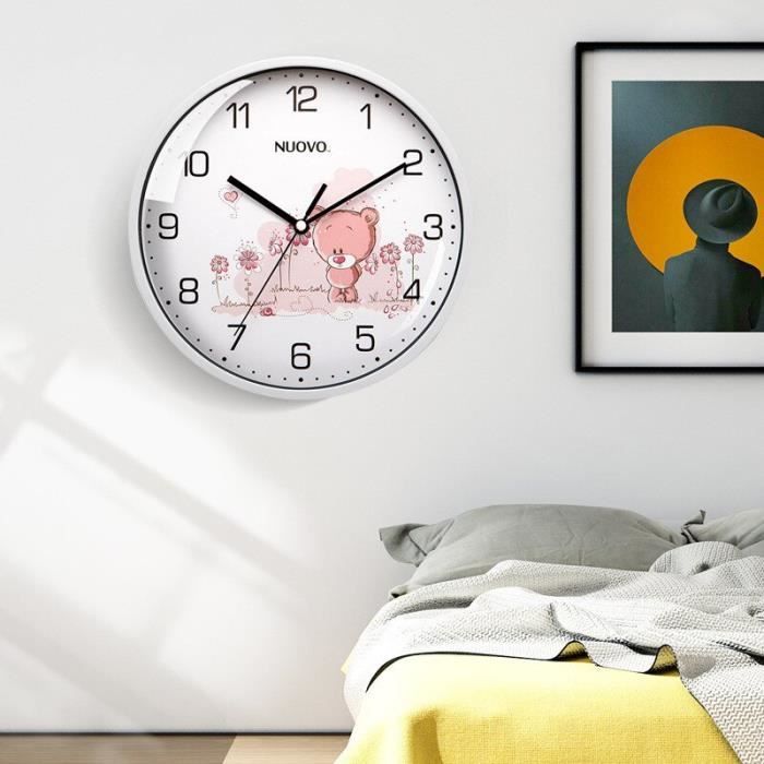Renard Horloge murale en plastique Quartz silencieuse de 8