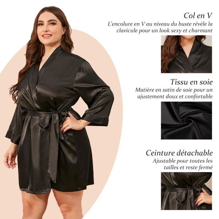 Peignoir satin femme grande taille cheap