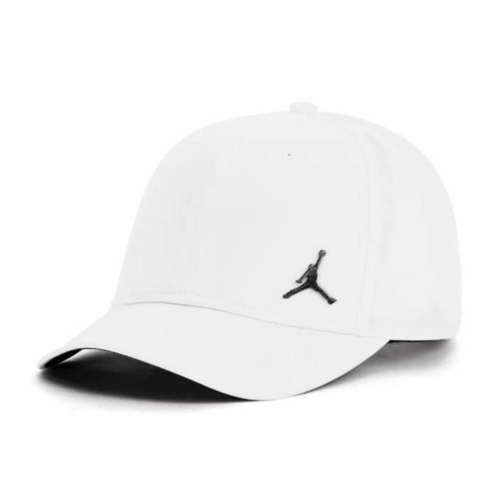 Casquette Blanche Air Jordan Homme Nike Logo en M tal Blanc blanc