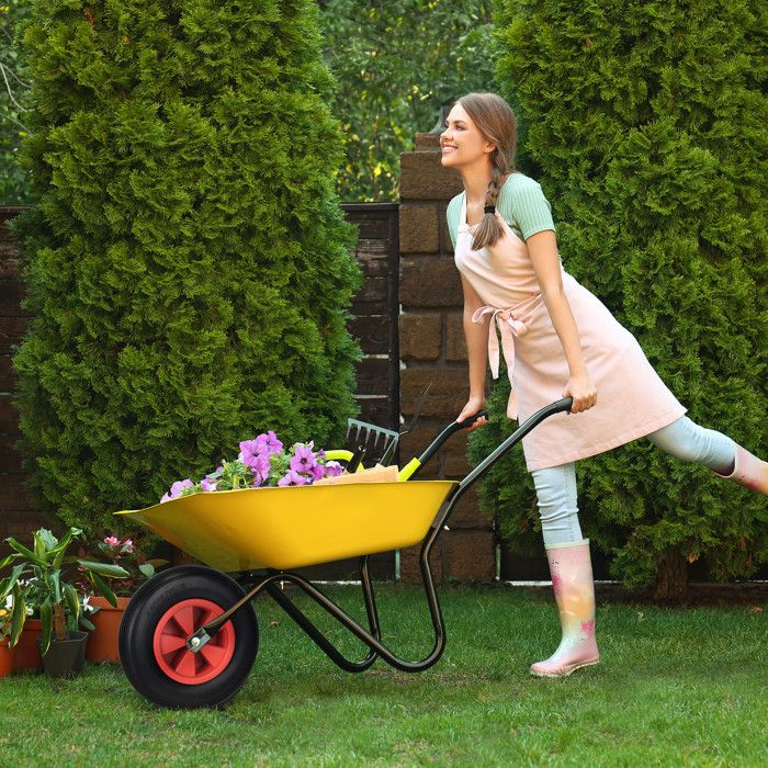 Roue De Brouette Increvable Relaxdays - 2 Roues Caoutchouc 3.00-4 Pour Diable Et Chariot