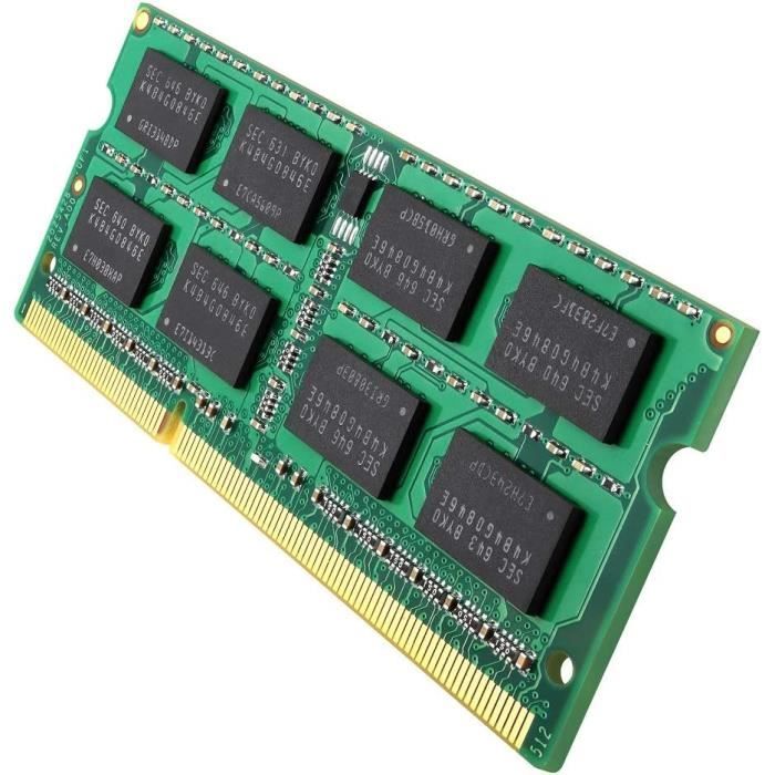 Kit RAM DDR3 1333MHz 8Go (2x4Go) SODIMM Pour Portable - PC3-10600S, CL9, 1.5V - Compatible MacBook, IMac