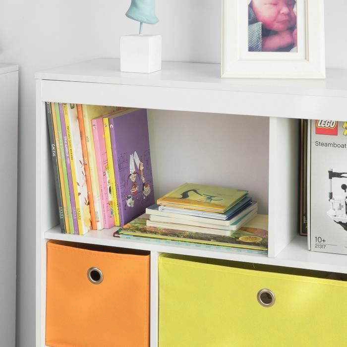 KMB55-W Bibliothèque pour Enfant Étagère Enfant Étagère à Jouets KMB55-W Bibliothèque pour Enfant Étagère Enfant Étagère à Jouets