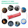 4pcs 18650 Li-ion 3800mAh Capacité 3.7V Batterie rechargeable Rouge-3