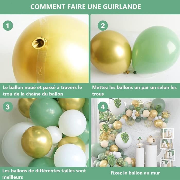 Kit Arche Ballon Vert, 152 Pièces Arche Ballon Anniversaire Vert Et Or,  Guirlande Ballons Vert Sauge Blancs Or Pour Decoratio[u814] - Cdiscount  Maison