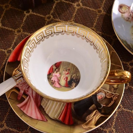 Ensemble Ancien Tirschenreuther De 6 Tasses à Expresso Et Soucoupes Irisées - France