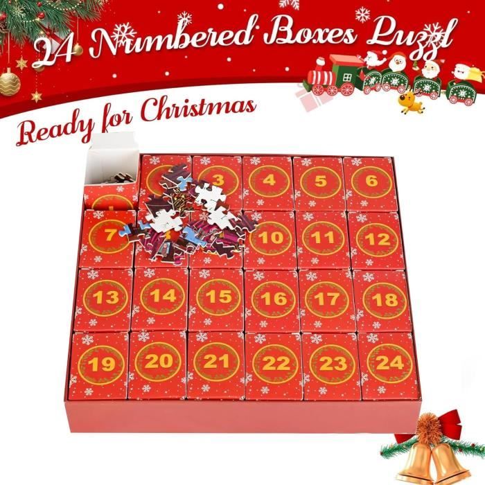 Calendrier De L'Avent Puzzle 2024 – 1008 Pièces, Compte à Rebours Noël 24 Jours, Activité Familiale Ludique Et Déco Festive