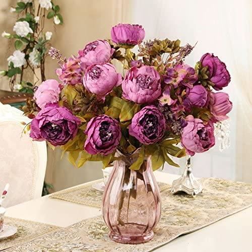 9 Bouquets Fleurs Artificielles Extérieures, Résistantes Aux Uv Pensées