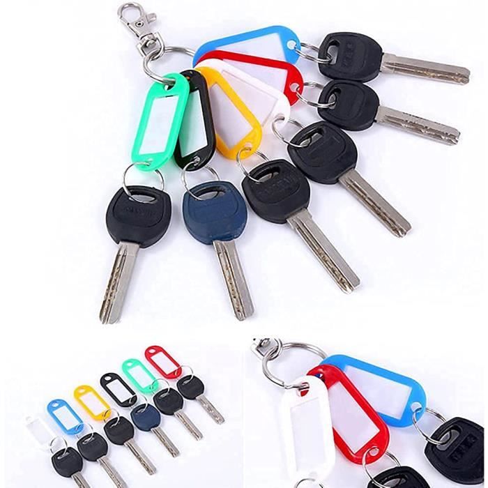 Porte-clés étiquette coloris assortis, lot de 10 + 2 râteliers 5 clés -  Armoires à clefs