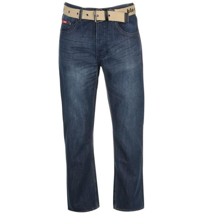 Lee Cooper Jean Homme avec ceinture Brut délavé du 40 au 50 Brut