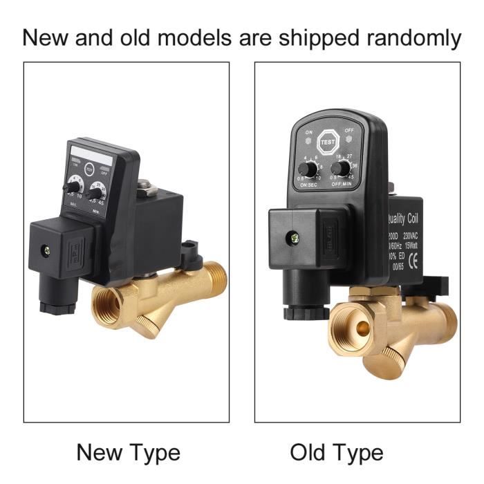 Vanne De Vidange Pour Réservoir De Compresseur - 1/4" NPT - Dégagement Directionnel Du Condensat