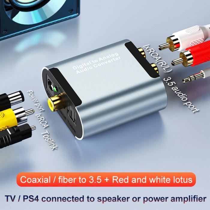 Convertisseur DéCodeur Audio Fibre Optique Coaxiale Audio NuméRique Vers  Analogique 3.5 Jack L - R RCA SPDIF Adaptateur - Cdiscount Informatique