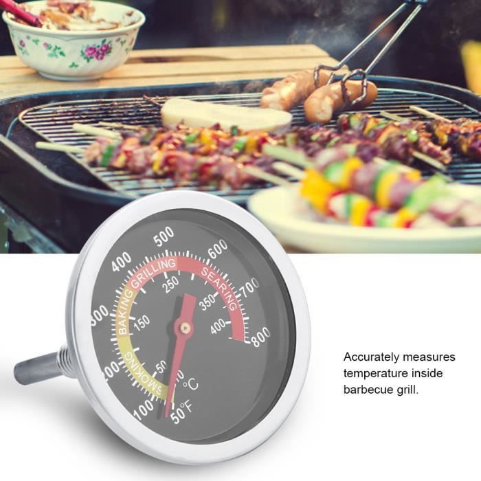Thermomètre de four en acier inoxydable Thermomètre pour barbecue Grill  fumoir Thermomètre 50~800℉ CYAN6323