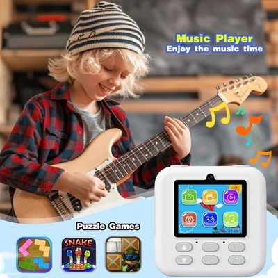 UIONVO Appareil Photo Instantané Enfant 1080P HD - Caméra Avec Impression Thermique, Carte 32Go + 5 Rouleaux Papier, Cadeau Noël Top Pour Filles Et Garçons 3-12 Ans (Bleu)