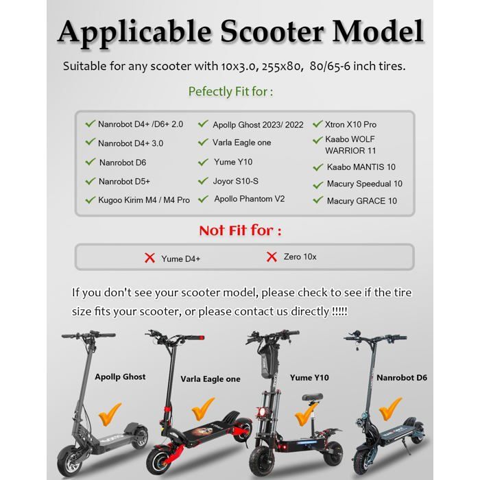 Pièce De Rechange Pour Scooter électrique, 10x2,125 Pouces, Pneu