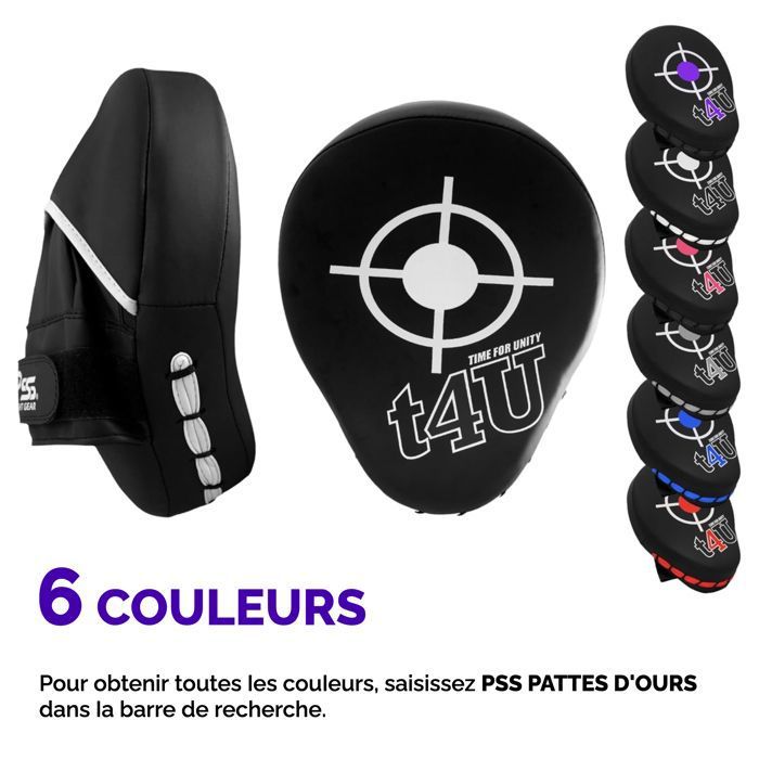 Pattes D’ours T4U PSS – Boucliers De Frappe En Cuir Incurvé, 6 Couleurs, Pour Boxe, Muay Thaï, Kickboxing, Karaté, Krav Maga