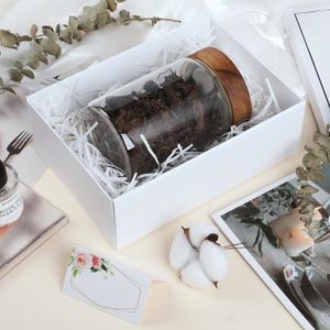Boîte Cadeau Cube Noir Et Kraft 30 X 30 Cm - Dépliable, Gain De Place - Pour Emballage Anniversaire, Fête, Présentation
